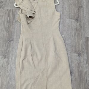 Elegant Beige One-Shoulder Dress